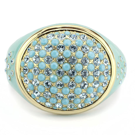 Gold Brass Bangle with Top Grade Crystal  in Multi Color