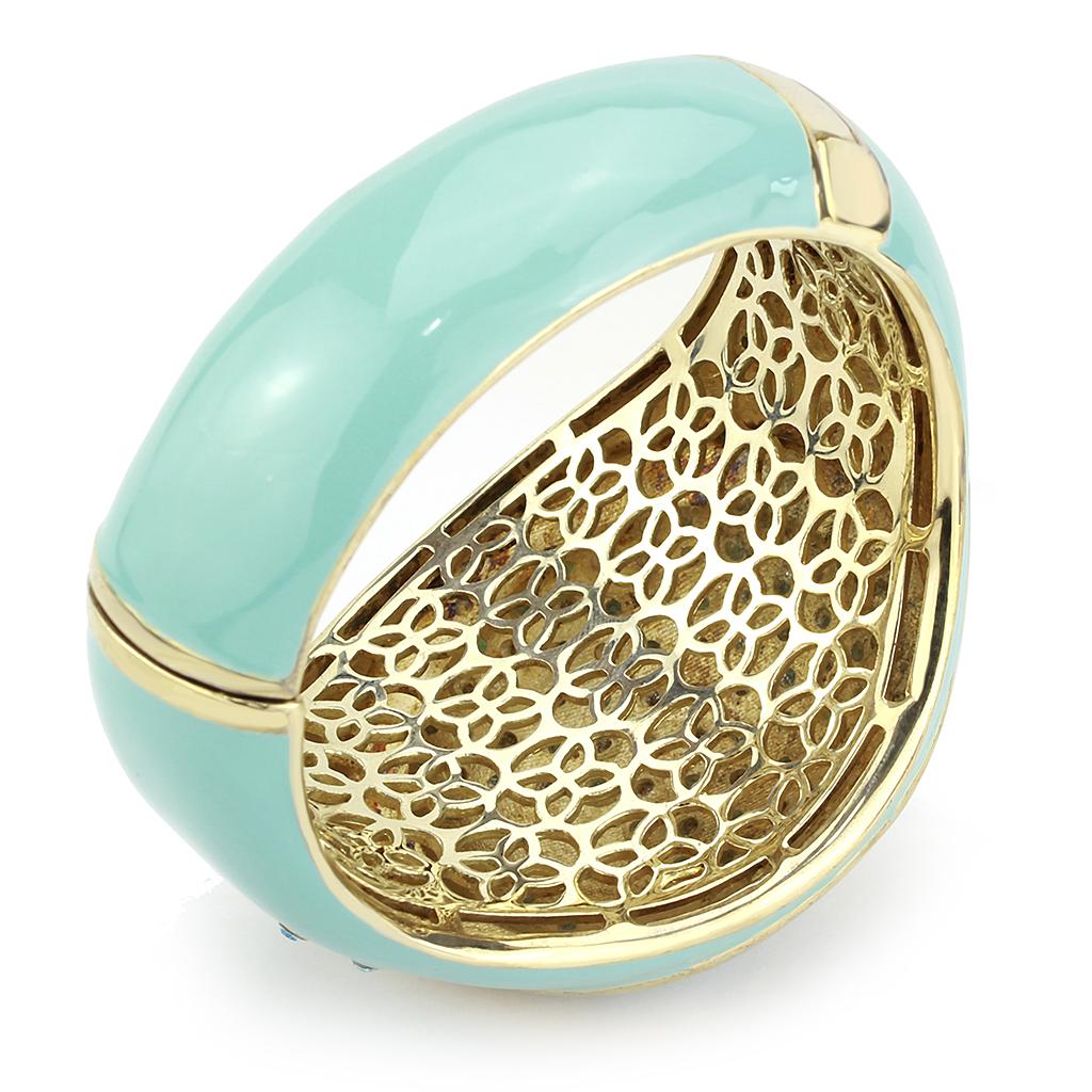 Gold Brass Bangle with Top Grade Crystal  in Multi Color