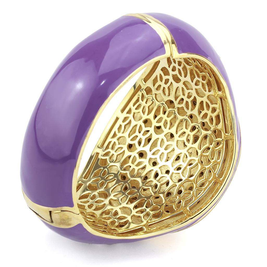 Gold Brass Bangle with Top Grade Crystal  in Multi Color