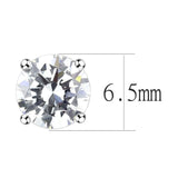 Rhodium Brass Earrings with AAA Grade CZ  in Clear