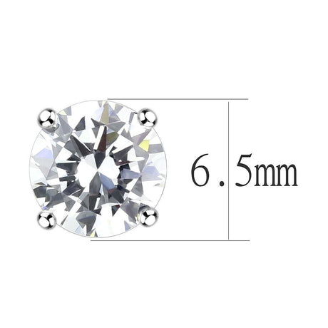 Rhodium Brass Earrings with AAA Grade CZ  in Clear