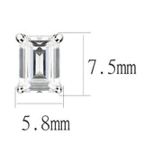 Rhodium Brass Earrings with Cubic  in Clear