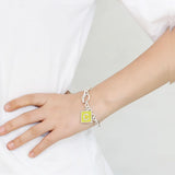 High-Polished Brass Bracelet with Epoxy  in Emerald