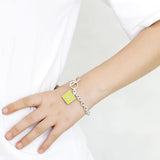 High-Polished Brass Bracelet with Epoxy  in Emerald