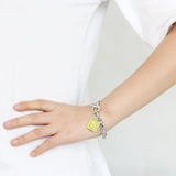 High-Polished Brass Bracelet with Epoxy  in Emerald