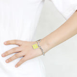 High-Polished Brass Bracelet with Epoxy  in Emerald