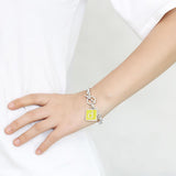 High-Polished Brass Bracelet with Epoxy  in Emerald