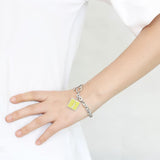 High-Polished Brass Bracelet with Epoxy  in Emerald