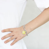 High-Polished Brass Bracelet with Epoxy  in Emerald