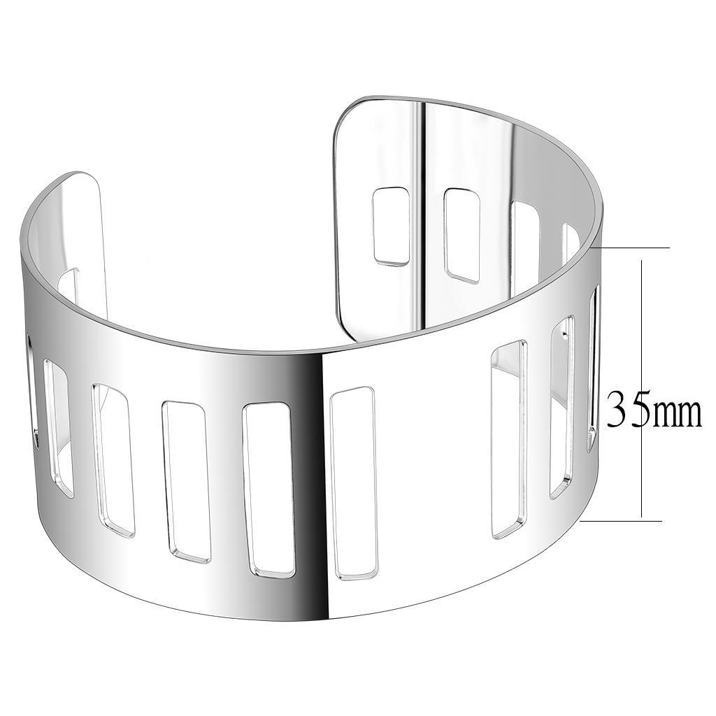 Matte Rhodium & Rhodium Stainless Steel Bangle with No Stone