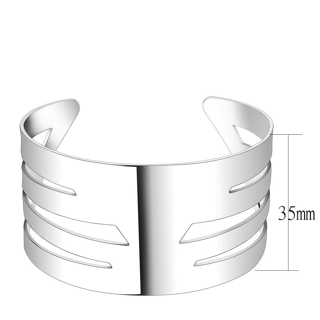 Matte Rhodium & Rhodium Stainless Steel Bangle with No Stone