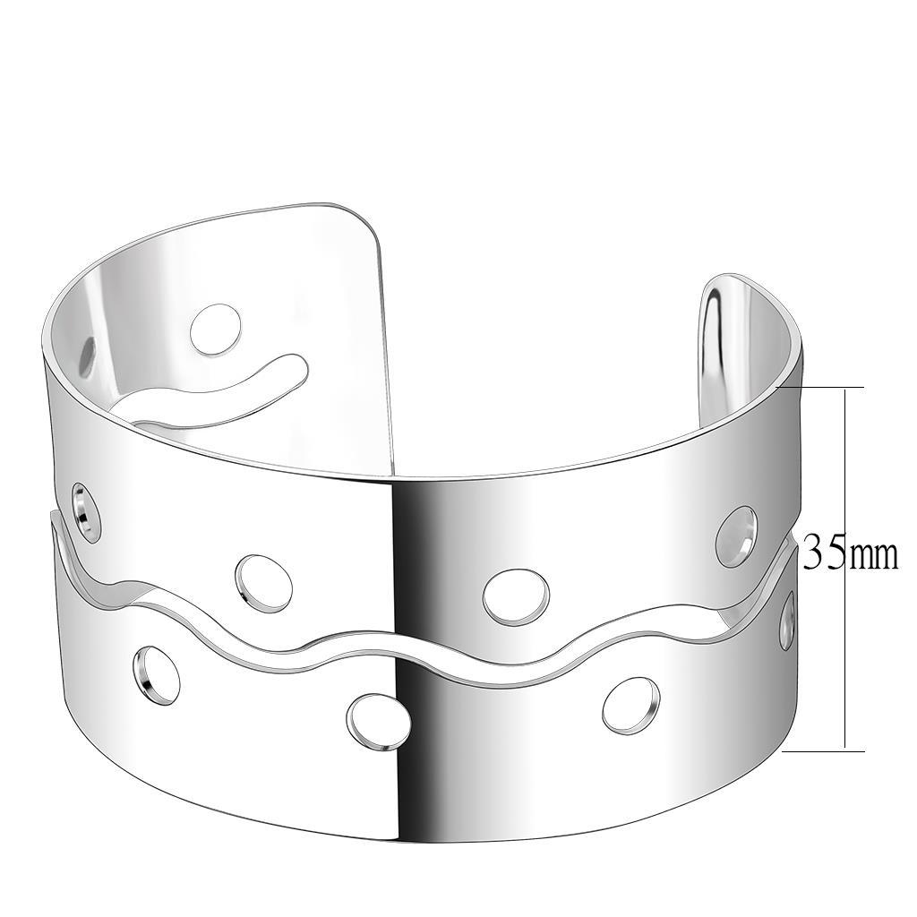 Matte Rhodium & Rhodium Stainless Steel Bangle with No Stone