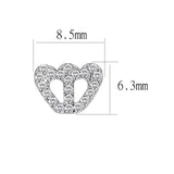 Rhodium Brass Earrings with Top Grade Crystal  in Clear