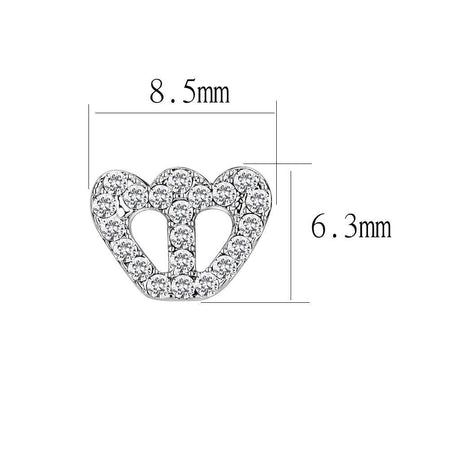 Rhodium Brass Earrings with Top Grade Crystal  in Clear