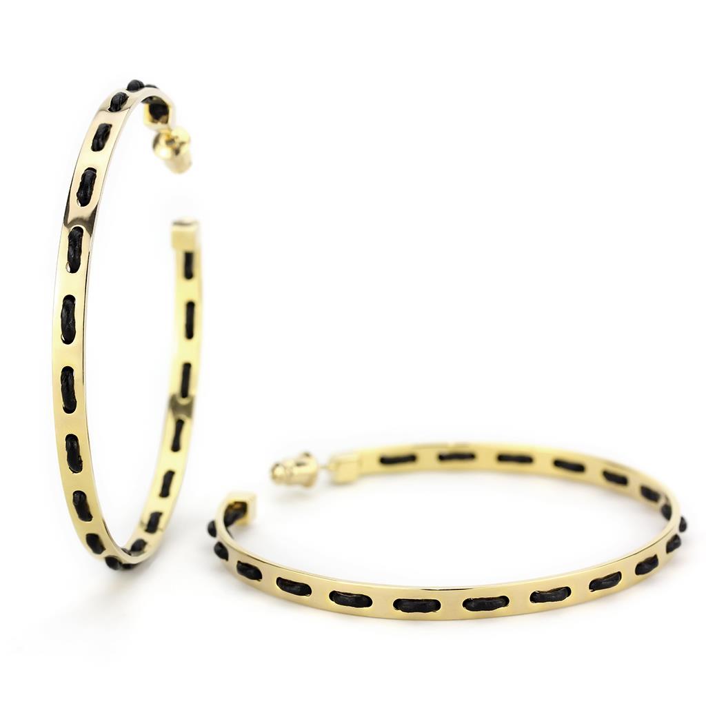 Gold Brass Earrings with No Stone