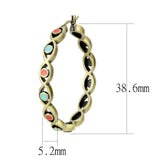 Antique Silver Brass Earrings with Epoxy  in Multi Color