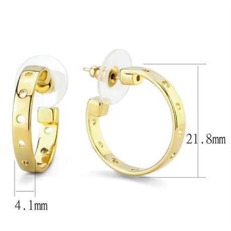 Gold Brass Earrings with No Stone