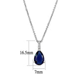 Rhodium Brass Chain Pendant with Synthetic  in Montana