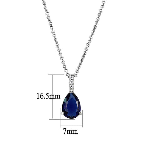 Rhodium Brass Chain Pendant with Synthetic  in Montana