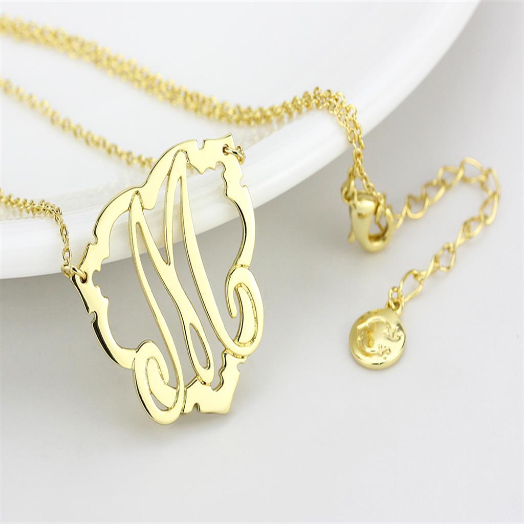 Flash Gold Brass Necklace with No Stone