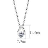 Silver+ e-coating Brass Chain Pendant with AAA Grade CZ  in Clear