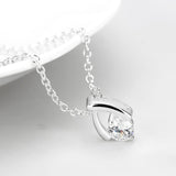 Silver+ e-coating Brass Chain Pendant with AAA Grade CZ  in Clear