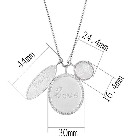 Rhodium+Brushed Brass Necklace with Top Grade Crystal  in Light Amethyst