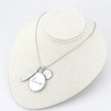 Rhodium+Brushed Brass Necklace with Top Grade Crystal  in Light Amethyst