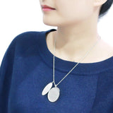 Rhodium+Brushed Brass Necklace with Top Grade Crystal  in Light Amethyst
