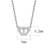 Rhodium Brass Necklace with Top Grade Crystal  in Clear