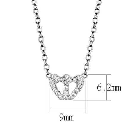 Rhodium Brass Necklace with Top Grade Crystal  in Clear