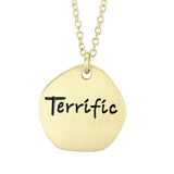 Gold & Brush Brass Chain Pendant with Top Grade Crystal  in Clear