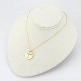 Gold & Brush Brass Chain Pendant with Top Grade Crystal  in Clear
