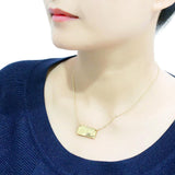 Flash Gold Brass Necklace with Top Grade Crystal  in Clear