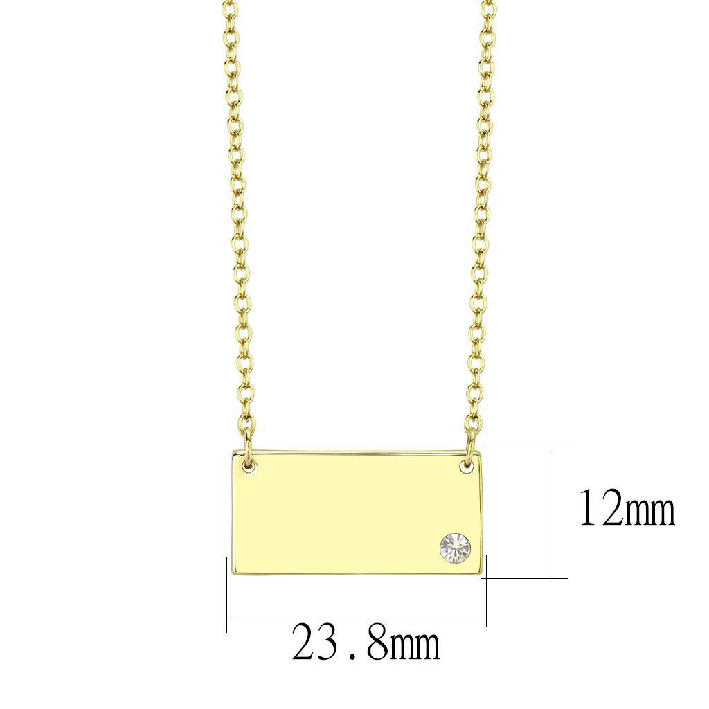 Flash Gold Brass Necklace with Top Grade Crystal  in Clear