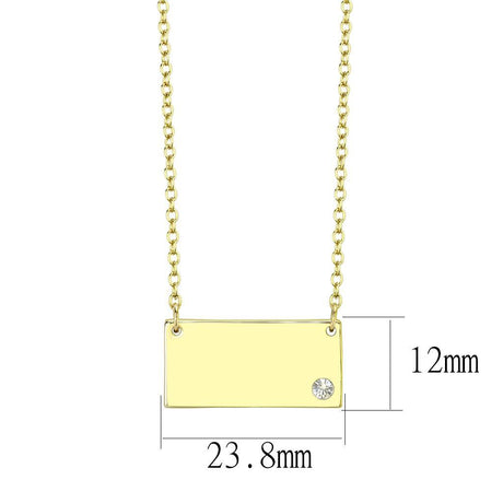Flash Gold Brass Necklace with Top Grade Crystal  in Clear