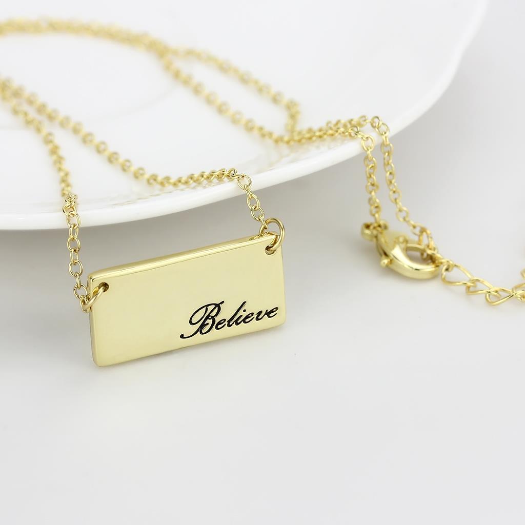 Flash Gold Brass Necklace with Top Grade Crystal  in Clear