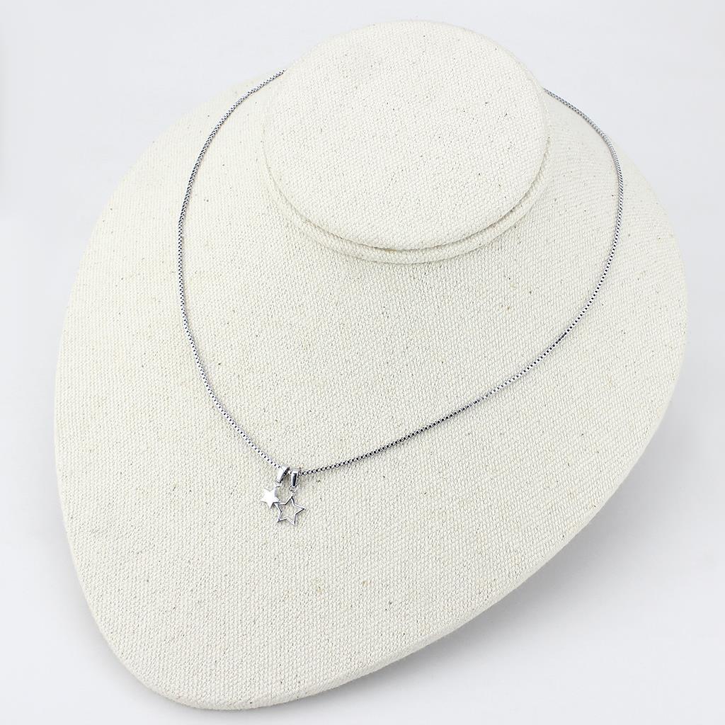 IP rhodium (PVD) Brass Chain Pendant with No Stone