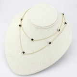 Gold Brass Necklace with AAA Grade CZ  in Garnet