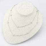 Rhodium Brass Necklace with AAA Grade CZ  in Clear