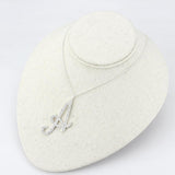 Silver Brass Chain Pendant with Top Grade Crystal  in Clear