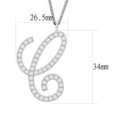 Imitation Rhodium Brass Chain Pendant with Top Grade Crystal  in Clear