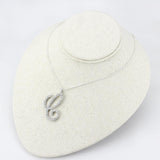 Imitation Rhodium Brass Chain Pendant with Top Grade Crystal  in Clear