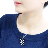 Imitation Rhodium Brass Chain Pendant with Top Grade Crystal  in Clear