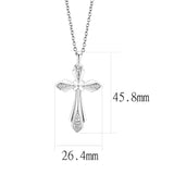 Imitation Rhodium Brass Chain Pendant with Top Grade Crystal  in Clear