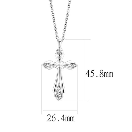 Imitation Rhodium Brass Chain Pendant with Top Grade Crystal  in Clear