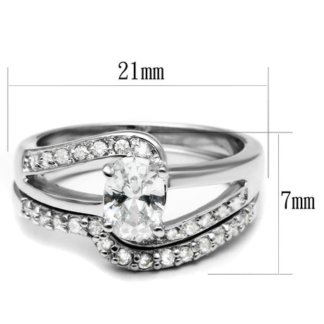 Rhodium Brass Ring with AAA Grade CZ  in Clear