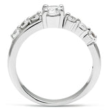 Rhodium Brass Ring with AAA Grade CZ  in Clear