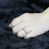 Rhodium Brass Ring with AAA Grade CZ  in Clear