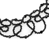 Rhodium Brass Necklace with Synthetic Synthetic Glass in Jet